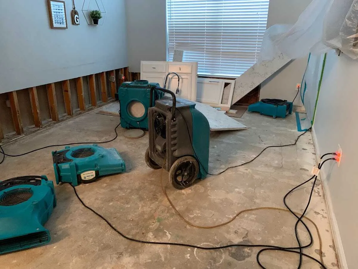 Dehumidifier in flood-cut room for Water Extraction & Removal in Sandston